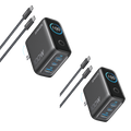 Anker Charger (100W, 3 Ports, Smart Display) 2-Pack