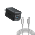 Anker 523 Charger (Nano 3, 47W) and New Nylon USB-C to USB-C 100W Cable (10 ft)