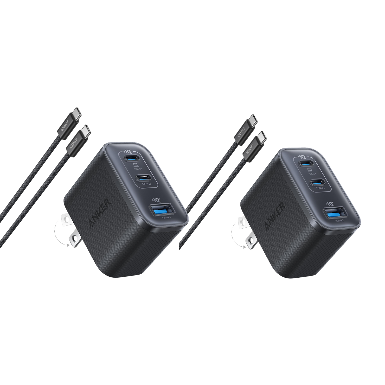 Anker Nano Charger (70W, 3 Ports) -2 Pack
